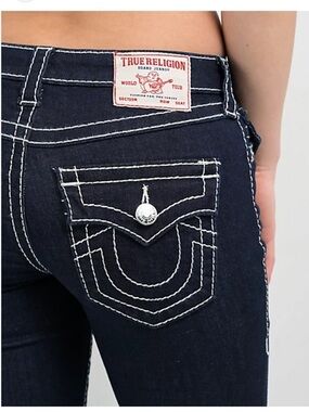 True Religion Naturaline Big T Skinny Flap Jeans Size 28